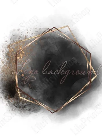 Black logo background Black logo design png Watercolor black splatter Black and gold confetti frame digital instant download $2.85