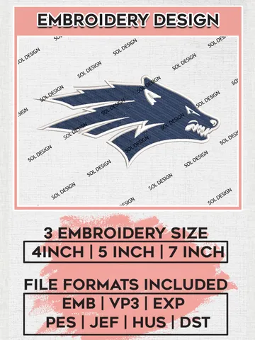 Nevada Wolf Pack Embroidery Designs, NCAA Logo Embroidery Files, NCAA Nevada Wolf Pack Logo, NCAA Embroidery Designs, Machine Embroidery Designs, Digital Download $6.99