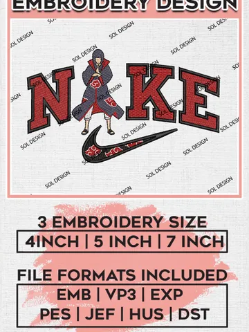 Nike Uchiha Itachi Embroidery Files, Naruto Anime Character Embroidery, Anime Inspired Embroidery Design, Digital Download EMB_ANIME_184 $6.99