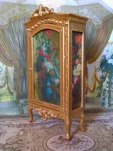 Golden Victorian Dollhouse Wardrobe. Doll Furniture. 1:12. Handmade. $95.00