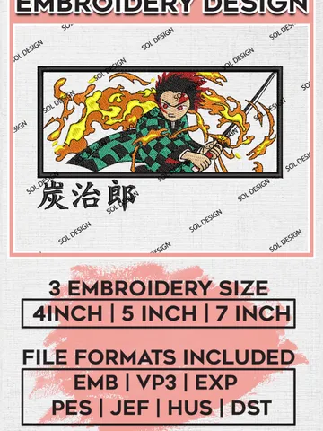 Tanjiro Fire Box Embroidery Design, Tanjiro Embroidery, Anime Design, Digital download
EMB_ANIME_127 $6.99