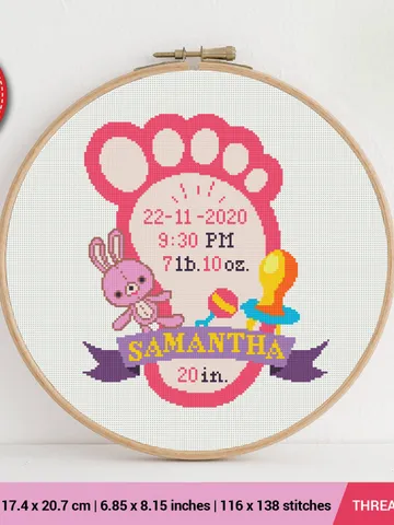 Baby Shower Girl and Alphabet Cross stitch pattern | Embroidery Pattern | Instant Download | Embroidery Designs $6.40