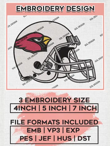 NFL Arizona Cardinals Helmet Embroidery Designs, NFL Cardinals, NFL Embroidery Designs, NFL Arizona Cardinals Machine Embroidery Design, Digital Download