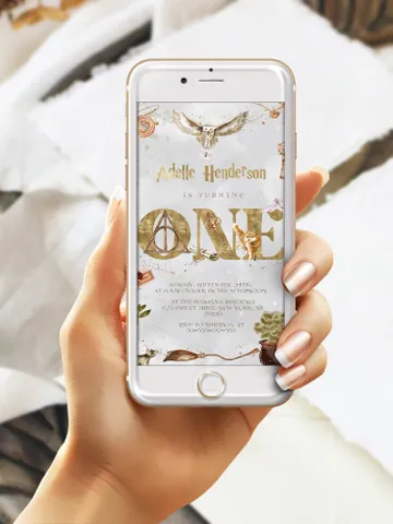 The Chosen One Invitation; Wizard Birthday Party; Magic School 1st Birthday Invitation Template; Editable Wizarding World Invitation; W8 $12.78