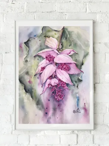 Flowers Original Painting Tropical Floral Watercolor Bouquet Painting $165.74
