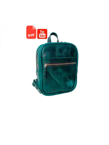 PDF Pattern of a city backpack made of leather - pattern of a leather backpack - Download PDF $7.50