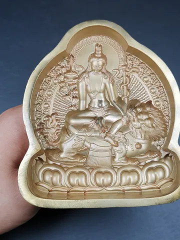 Simhanada Avakokitesvara Tsa Tsa Mold, Seng Ge Dra Chenrezig,Gandhanra Handmade Tibetan Buddha Statue Mould,the Lion's Roar,12 × 10cm $369.99
