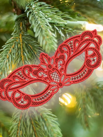 Free Standling Lace Masquerade mask FSL Christmas machine embroidery design digital embroidery pattern $1.15
