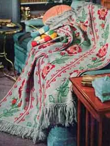 Crochet Pattern Vintage Afghan American Rose Digital Download PDF $1.90