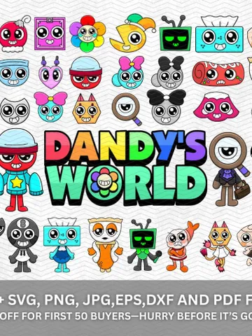 650+ Dandy's World SVG Bundle Roblox Characters Gamer Birthday Party Roblox SVG Kids Gaming Clipart Dandys World Characters Digital Download $2.99