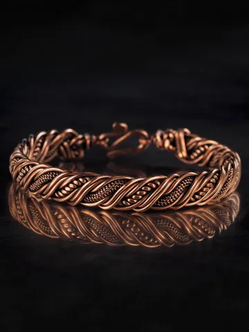Wire wrapped copper bracelet for woman Antique style copper jewelry WireWrapArt $70.00