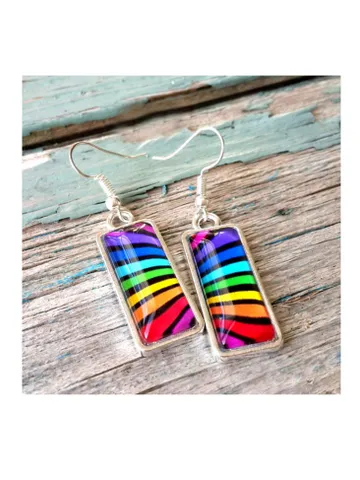 Rainbow Earrings, Bright Earrings, Gay Pride Flag Earrings, Summer colorful earrings, LGBT earrings jewelry gift $34.87