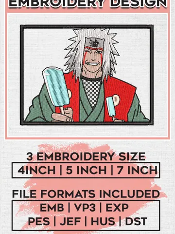 Jiraiya ice Cream Embroidery Design / Anime Character Embroidery Files / Machine Embroidery Digital Download EMB_ANIME_77 $6.99