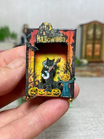 Halloween. Puppet show. TUTORIAL.dollhouse miniature. $3.00