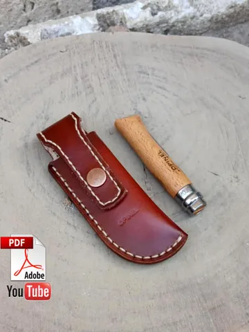 Leather Case for Opinel 7 8 knife, Knife Sheath for Opinel, PDF leather sheath, Belt Pouch holster, PATTERN, Handmade, easy and simple $8.00