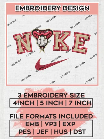 Nik.e Arizona Diamondbacks Team Logo Embroidery Design, MLB Team Embroidery files, Arizona Diamondbacks Baseball Team, MLB Diamondbacks Team, Digital Download $6.99