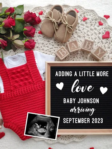 Valentines Day Pregnancy Announcement Digital, Valentines Baby Announcement, Love Pregnancy Announcement Editable Digital Template $7.00
