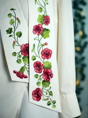 Set of Machine Embroidery Designs in Artistic Surface Technique Nasturtium For embroidery of scarves ties wedges other details accessories $13.86