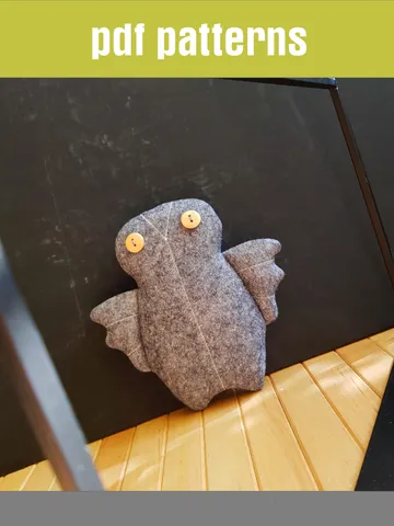 Owl sewing pattern PDF, digital tutorial in English, felt animal sewing diy, felt doll pattern $5.99