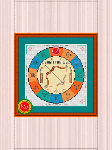 Sagittarius Cross Stitch Pattern | Sagittarius Zodiac Sign $4.00