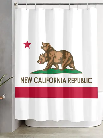 New California Republic Flag Shower Curtain $48.00