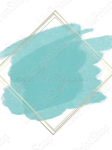 Watercolor logo png Turquoise logo png Turquoise brush stroke logo Turquoise Logo Background Png Mint & gold logo png Turquoise logo design $2.85
