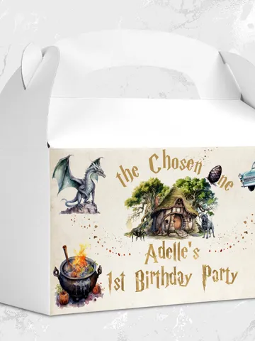 Wizard Gable Box Birthday Party; Magic School 1st Birthday; Editable Wizarding World Gable Label; Magical Party Decoration; Wiz1320 $10.45