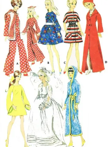 Copy McCalls 2123 Vintage Barbie Sewing Pattern Wardrobe Clothes for Dolls 11-1/2" Digital Download PDF $2.50