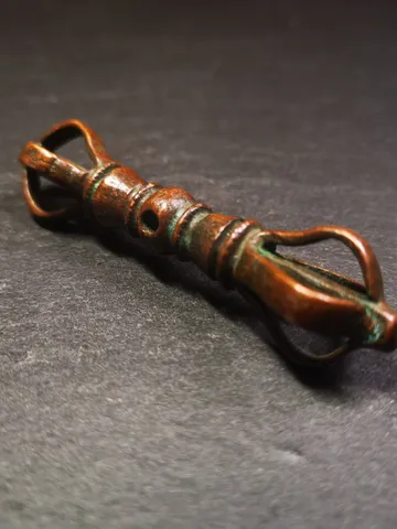 Gandhanra Vintage Five Pronged Vajra Dorje,,Tibetan Buddhism (Vajrayana) Ritual Implement - Made of Brass - 30 Years Old