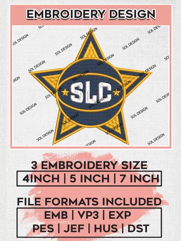 NBA Salt Lake City Stars Basketball Team Wordmark Logo Embroidery Designs, NBA G League Team Embroidery Files, Basketball Machine Embroidery Designs, NBA Salt Lake City Stars Team Logo, Sport Machine Embroidery Design, Digital Download $5.99