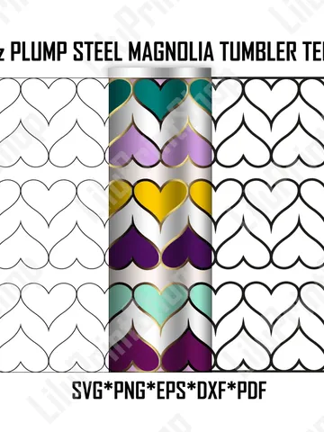 Heart tangram tumbler template svg for 24oz Straight Plump Steel Magnolia Tumbler, Heart tumbler cut file. Instant download $2.71