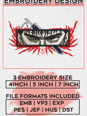 Berserk Guts Machine Embroidery Design, Anime Character Embroidery Files, Digital Download EMB_ANIME_219 $6.99