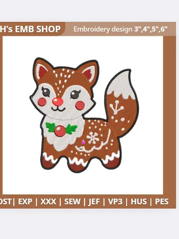 Christmas Reindeer Embroidery Design, 4 sizes, Instant Download $3.99