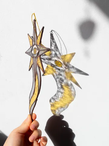 Stained glass ornament, Celestial home decor, Star Art $108.00