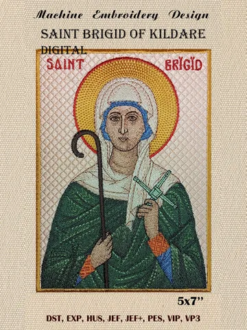 Saint Brigid of Kildare embroidery design $40.00