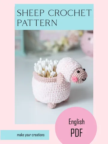 Crochet pattern amigurumi sheep toy pattern PDF file in ENG for beginners $4.15