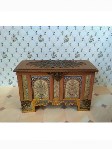 Dollhouse chest. Completely handmade.1:12 scale. $57.00