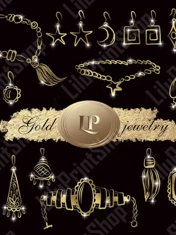 Doodle gold jewelry png Jewel Clipart, Fashion clipart Hand drawn earrings png Gold bracelet png Jewelry overlay Digital Instant download $4.07