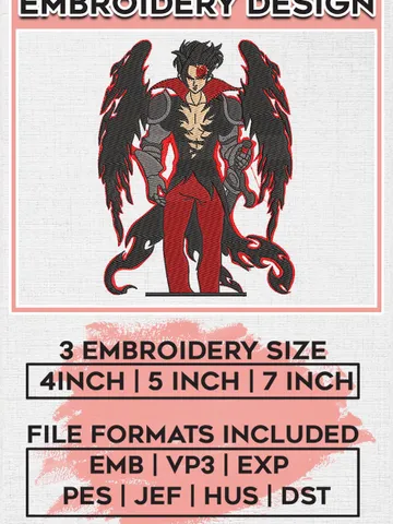 Devil Jin Embroidery Files, Anime Character Embroidery Designs, Anime Machine Embroidery Digital Download EMB_ANIME_230 $6.99