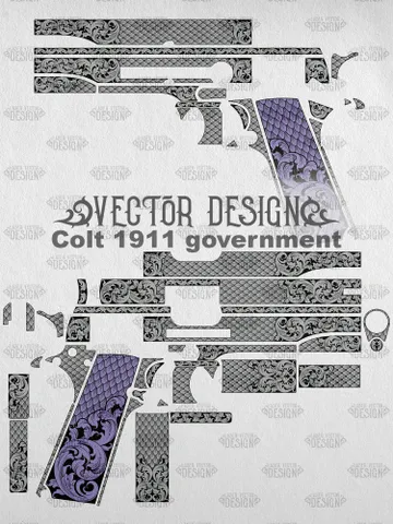 VECTOR DESIGN Colt 1911 government Scrollwork and snake scales $100.00