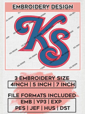 MiLB Knoxville Smokies Embroidery Design Files, MiLB Knoxville Smokies Logo, Minor League Baseball Logo Embroidery Designs, MiLB embroidery designs, Machine embroidery designs, Digital Download $6.99