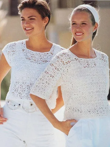 Top crochet pattern squares motif top summer sweater women ladies top pdf instant download $6.68