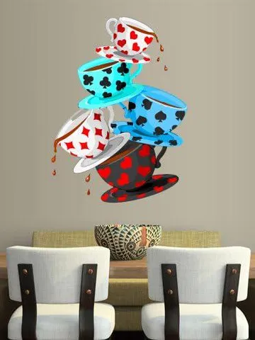 Cups Wall Decal Alice in Wonderland Cards (Col652) $27.99