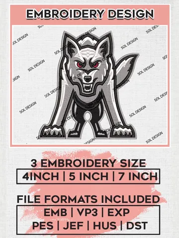 NCAA South Dakota Coyotes Team Mascot Logo Machine Embroidery Design, NCAA South Dakota Coyotes Team Design Design files, NCAA Team Embroidery Designs, NCAA Machine Embroidery Designs, Digital Download $6.99
