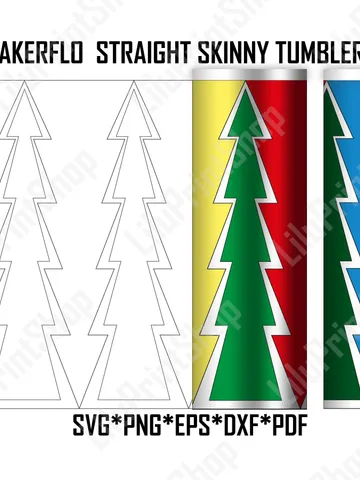 Burst Christmas tumbler temlate svg for 20oz Skinny straight Makerflo with Christmas tree cut file Instant download $2.71