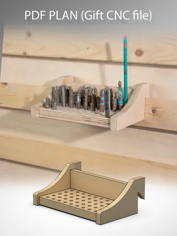 Bits Holder Rack Plans (PDF, SVG) for Workshop – DIY French Cleat Storage System $2.50