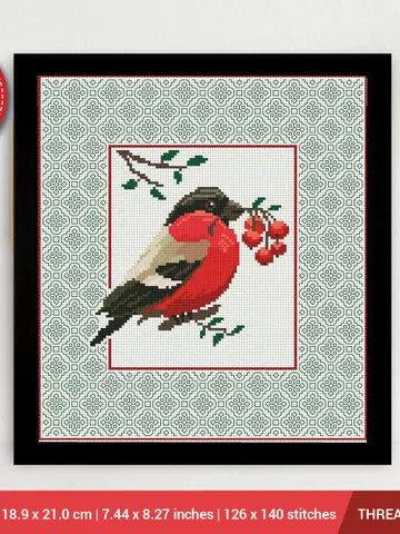 Bullfinch Bird Cross stitch pattern Blackwork| Embroidery Pattern | Instant Download | Embroidery Designs $6.80