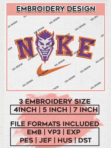 Nike Northwestern State Demons Machine Embroidery Design, NCAA Northwestern State Demons Embroidery Design Design files, NCAA Embroidery Designs, NCAA Machine Embroidery Designs, Digital Download $6.99