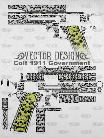 VECTOR DESIGN Colt 1911 Government Skulls and bones $130.00