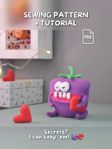 PDF Plush Toy Pattern – Fleece Softie Berry "Blackberry" $11.00